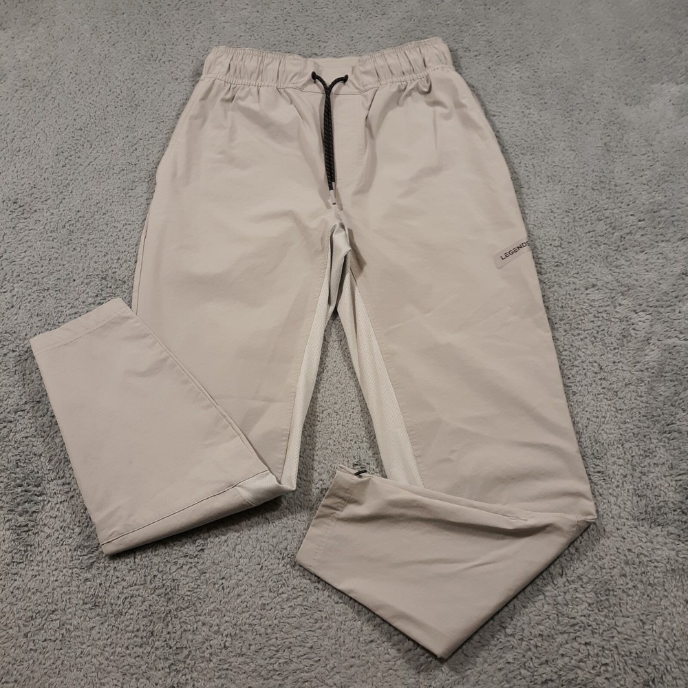 LEGENDS Jogger Pants Womens Small Elastic Waist Light Beige Tapered Leg